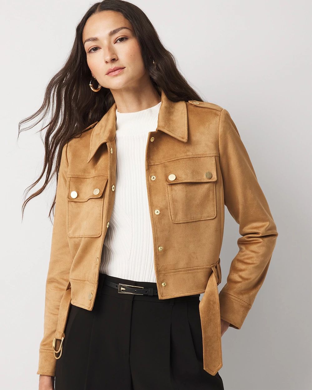 Faux Suede Moto Jacket | White House Black Market